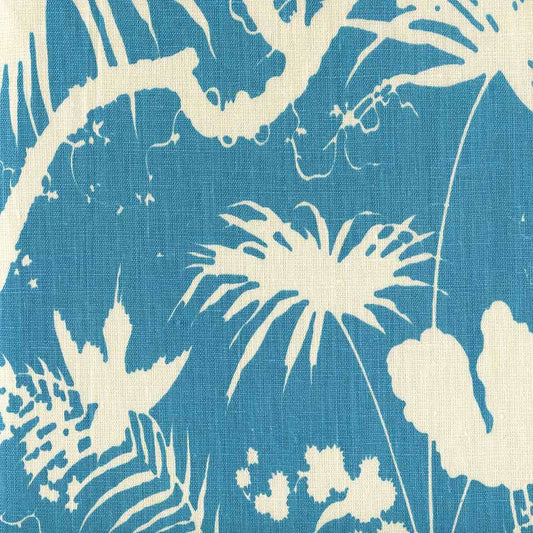 Tropique Blotch One Color Dark Turquoise fabric by Quadrille