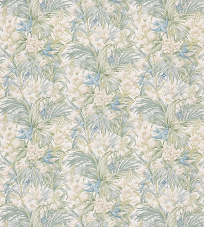Trumpet Flowers Cotton Fabric by GP & J Baker Blue/Green