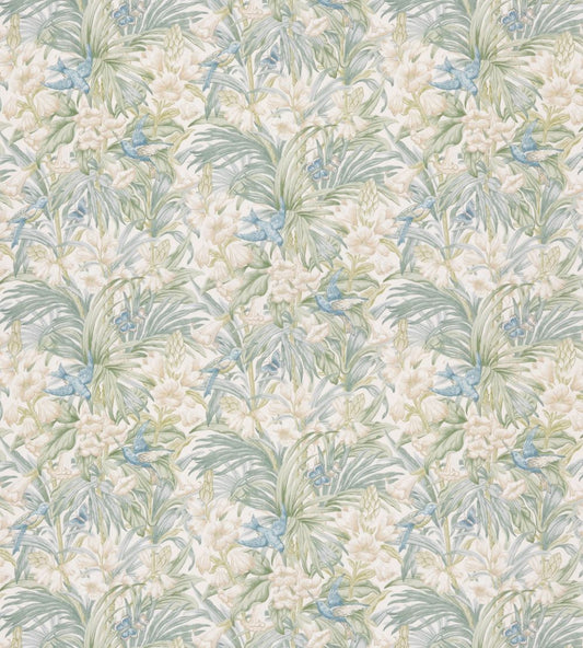 Trumpet Flowers Cotton Fabric by GP & J Baker Blue/Green