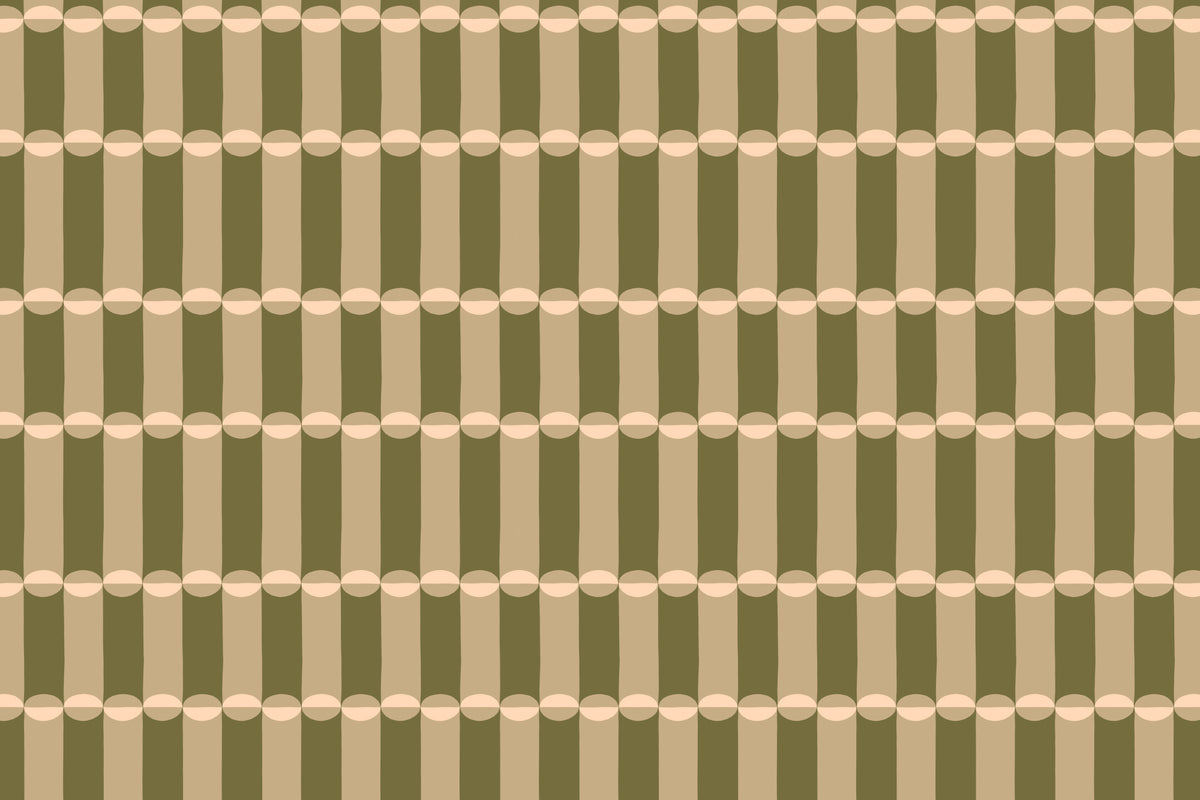 Tubular Olive & Pink mural by Hovia