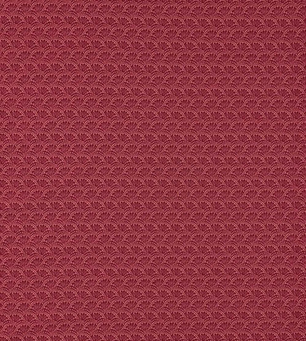 Tudor Damask Fabric by Zoffany Crimson