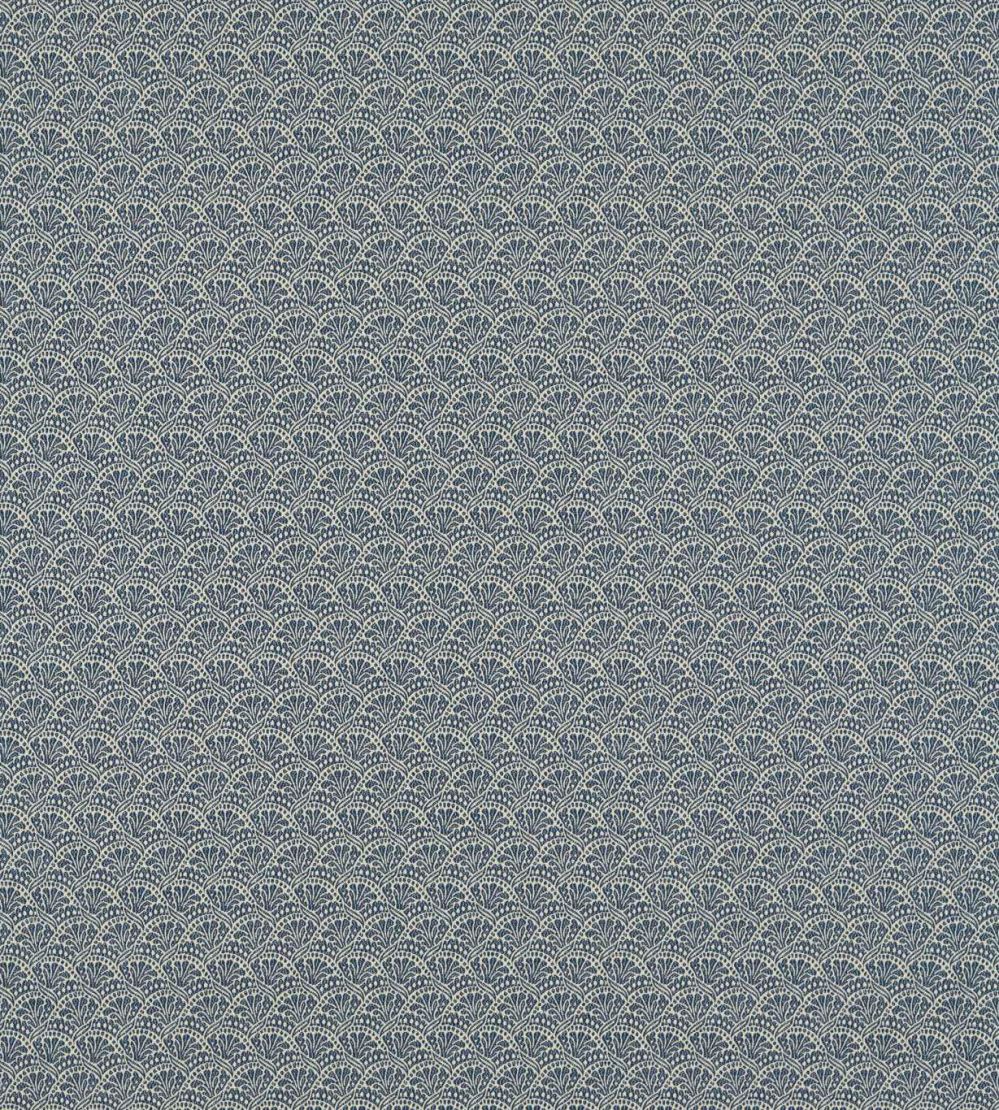 Tudor Damask Fabric by Zoffany Indigo