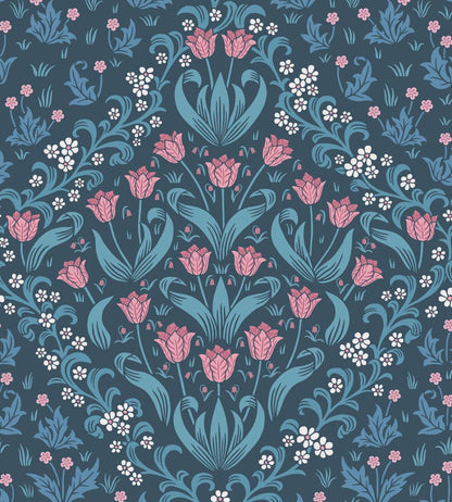 Tudor Garden Wallpaper by Cole & Son Fuchsia Blue