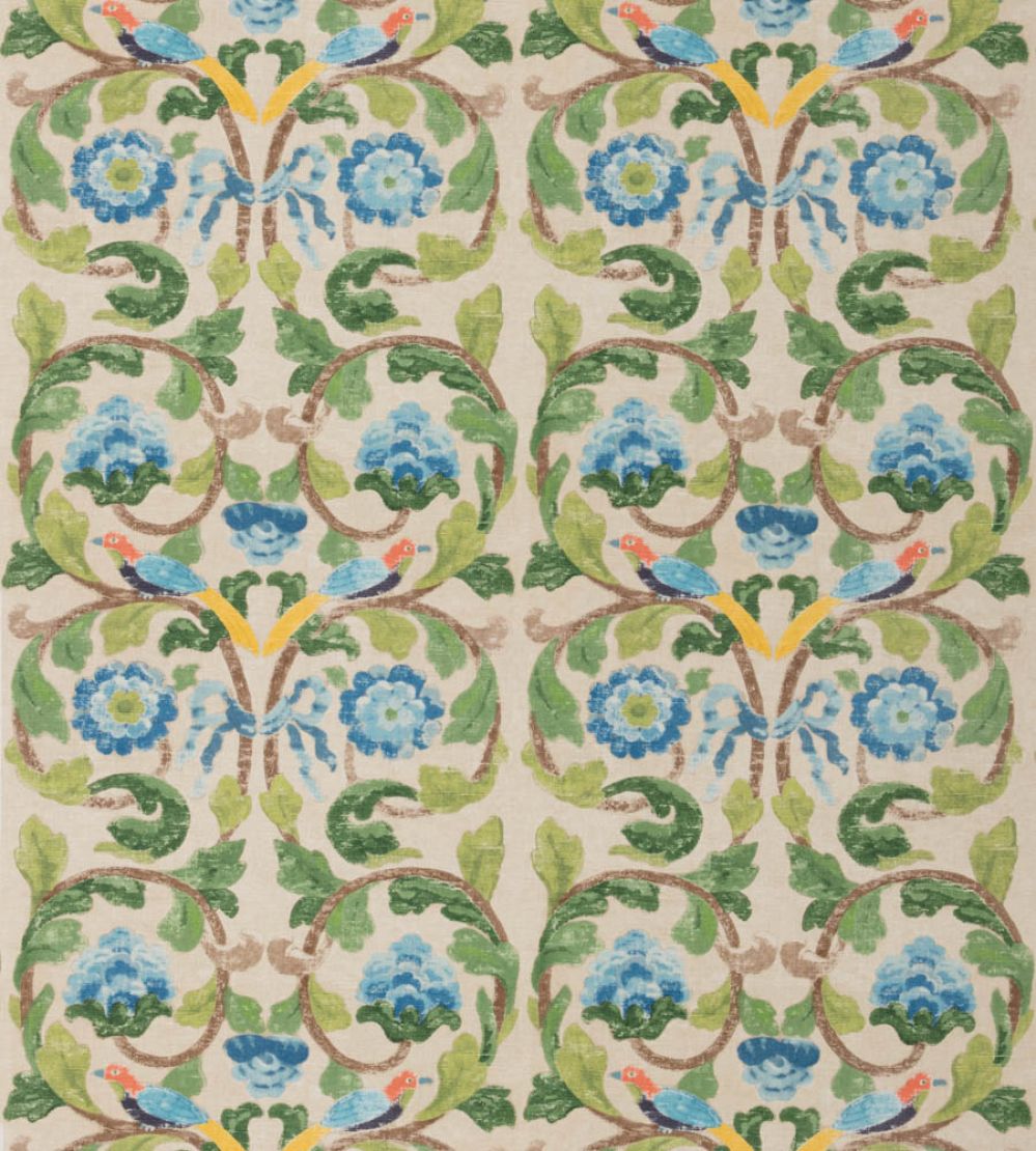 Tudor Rose Fabric by GP & J Baker Blue/Green