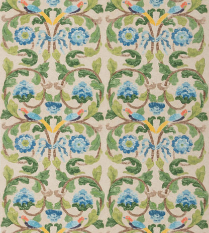 Tudor Rose Fabric by GP & J Baker Blue/Green