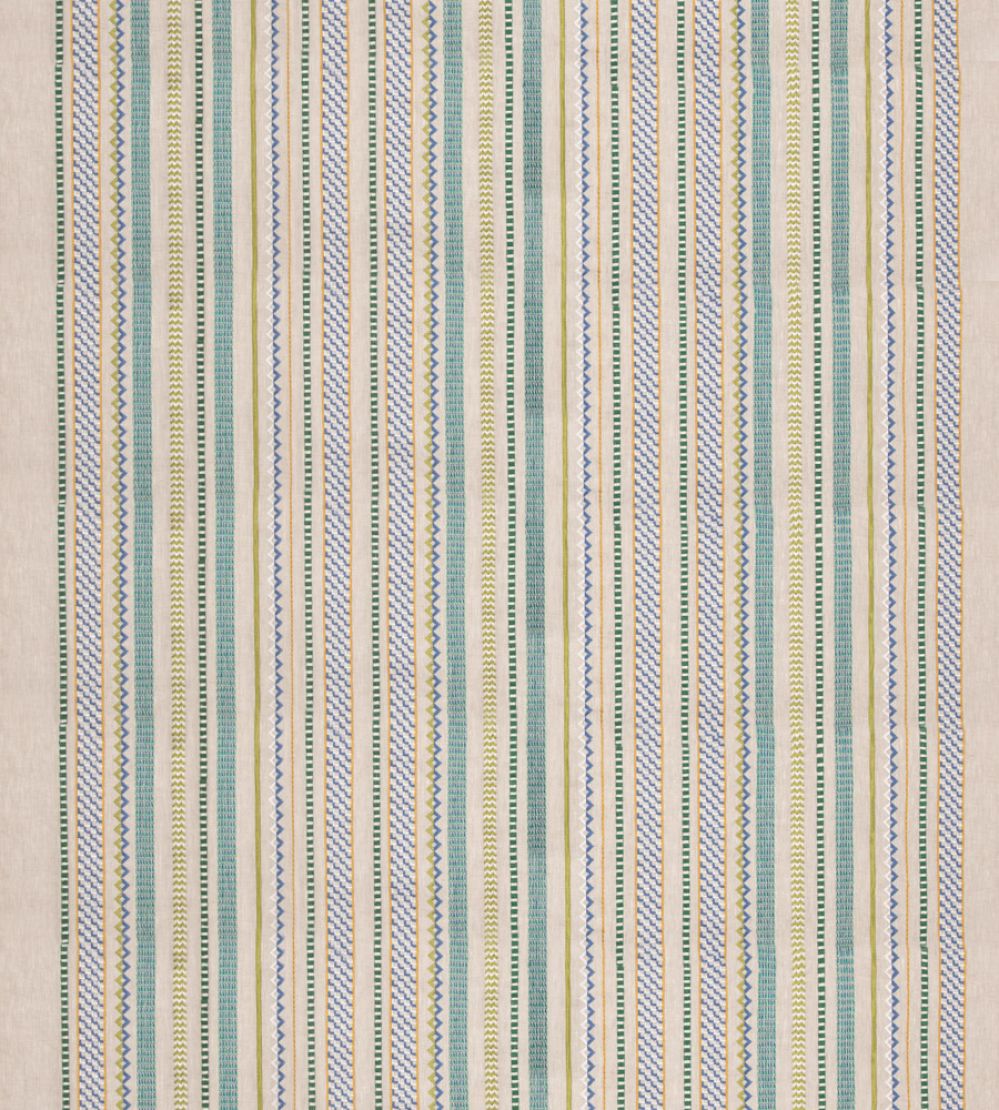Tudor Stripe Fabric by GP & J Baker Green/Blue