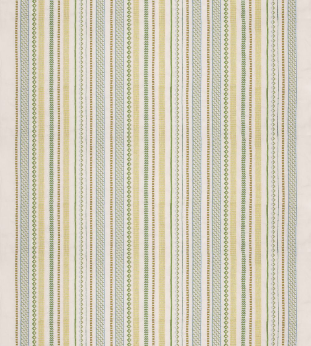 Tudor Stripe Fabric by GP & J Baker Green