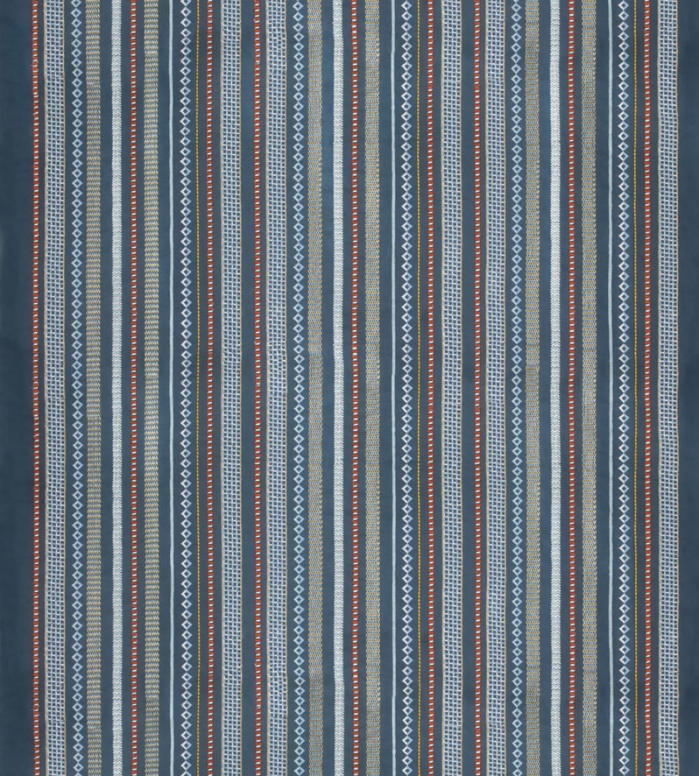 Tudor Stripe Fabric by GP & J Baker Indigo