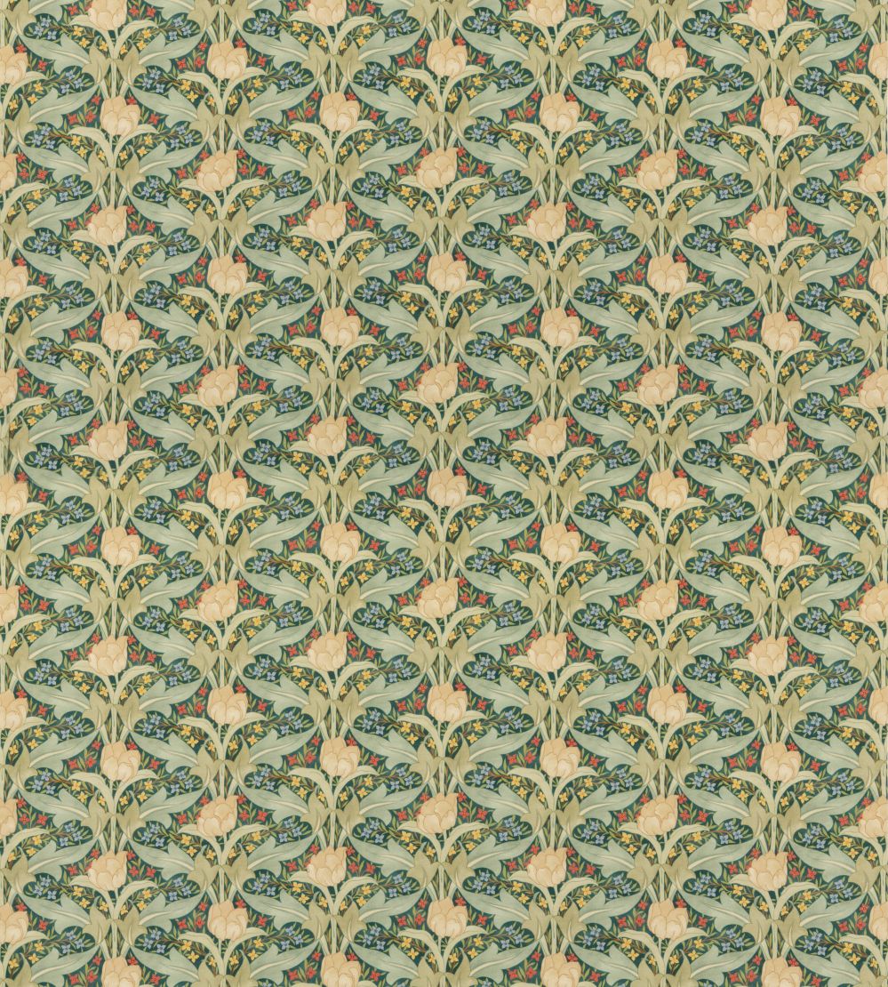 Tulip & Jasmine Cotton Fabric by GP & J Baker Emerald