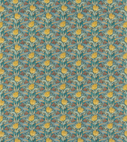 Tulip & Jasmine Cotton Fabric by GP & J Baker Teal