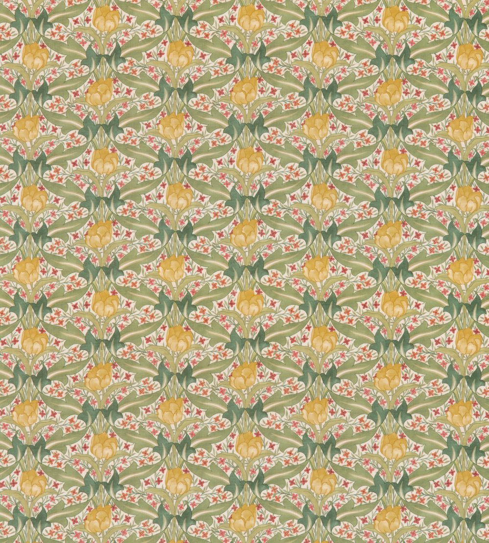 Tulip & Jasmine Fabric by GP & J Baker Red/Green