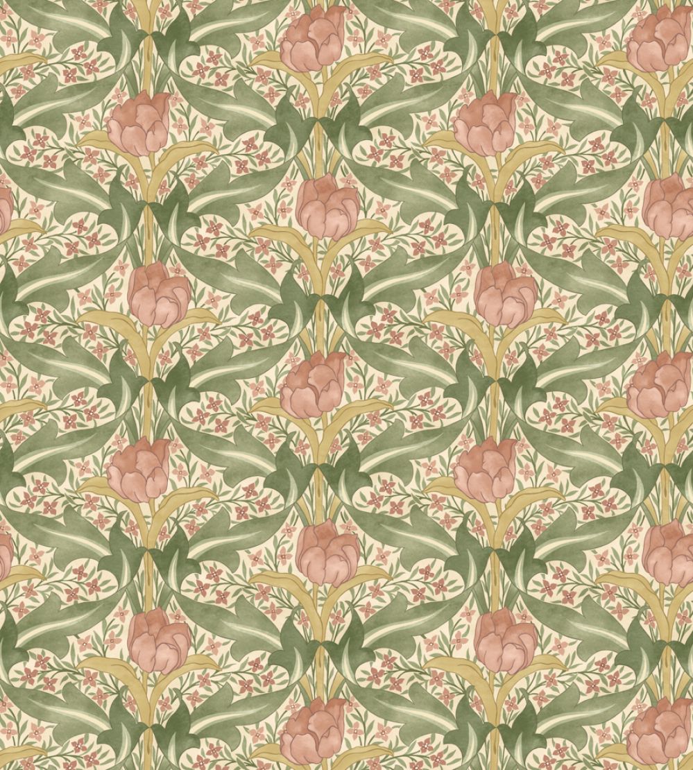 Tulip & Jasmine Wallpaper by GP & J Baker Blush