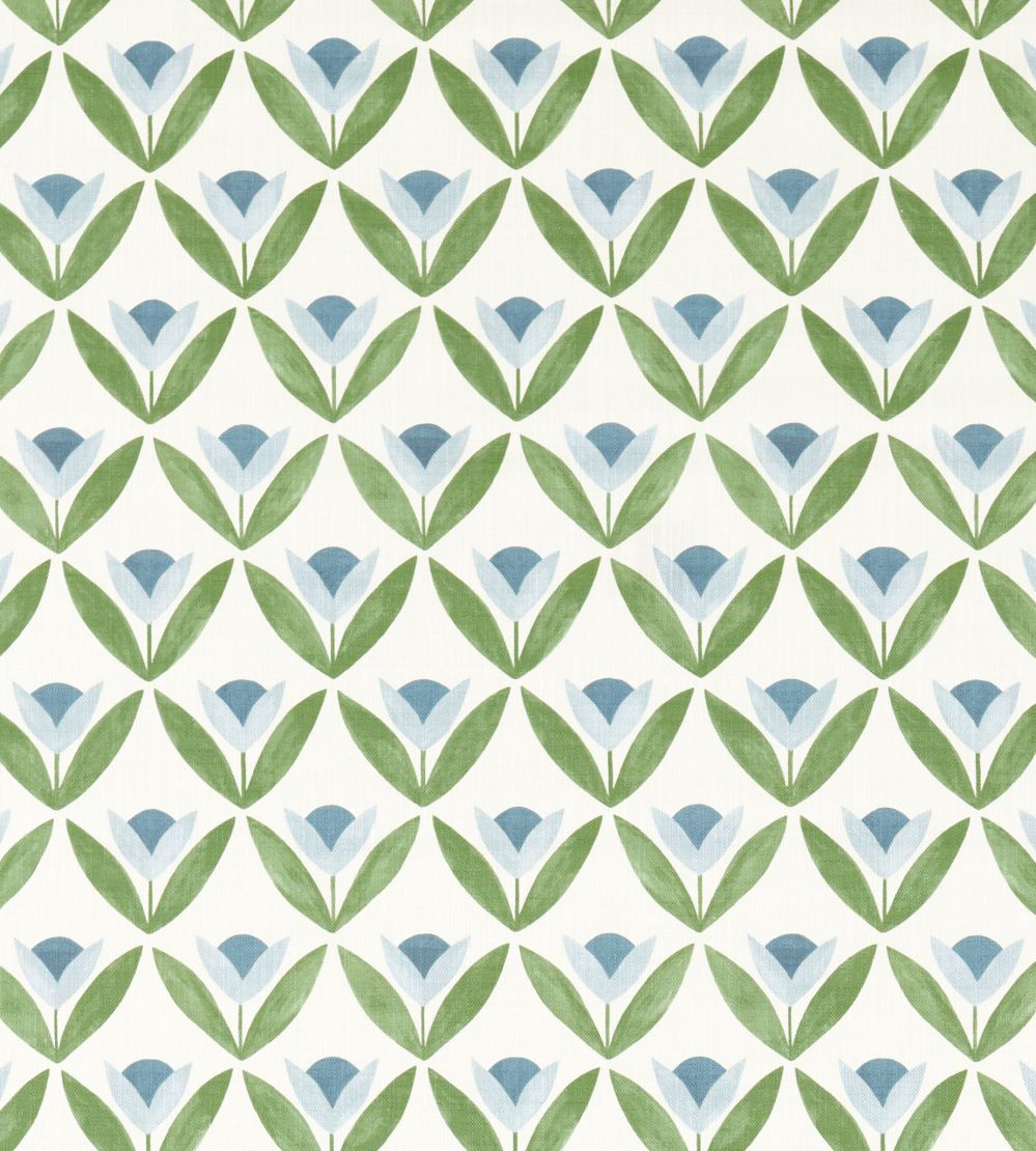 Tulip Trellis Print Fabric by Scion Coast Blue