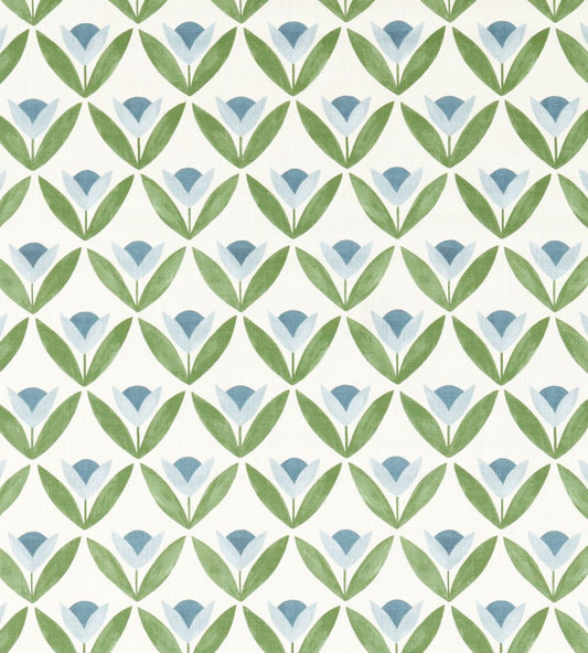 Tulip Trellis Print Fabric by Scion Coast Blue