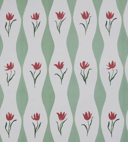 Tulip Wave Wallpaper by Sophie Harpley Pistachio