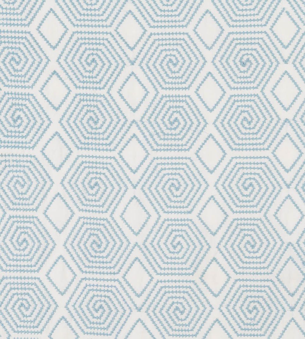 Turkish Maze Fabric by Vanderhurd Aqua/Cream