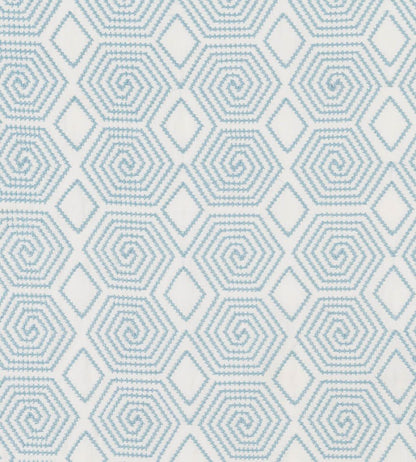 Turkish Maze Fabric by Vanderhurd Aqua/Cream