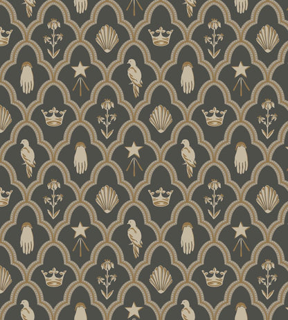 Turtledove Barn Wallpaper by Sandberg Charcoal