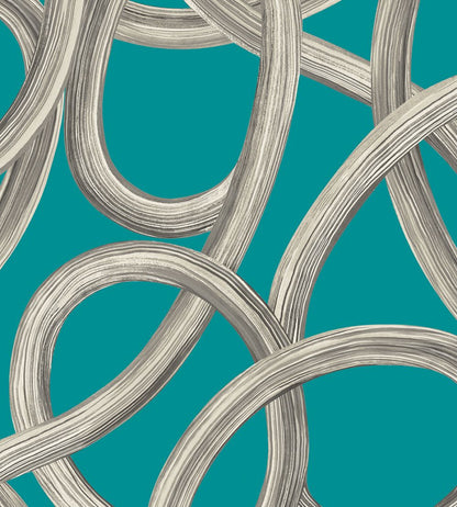 Twisted Geo Wallpaper by Ohpopsi Turquoise
