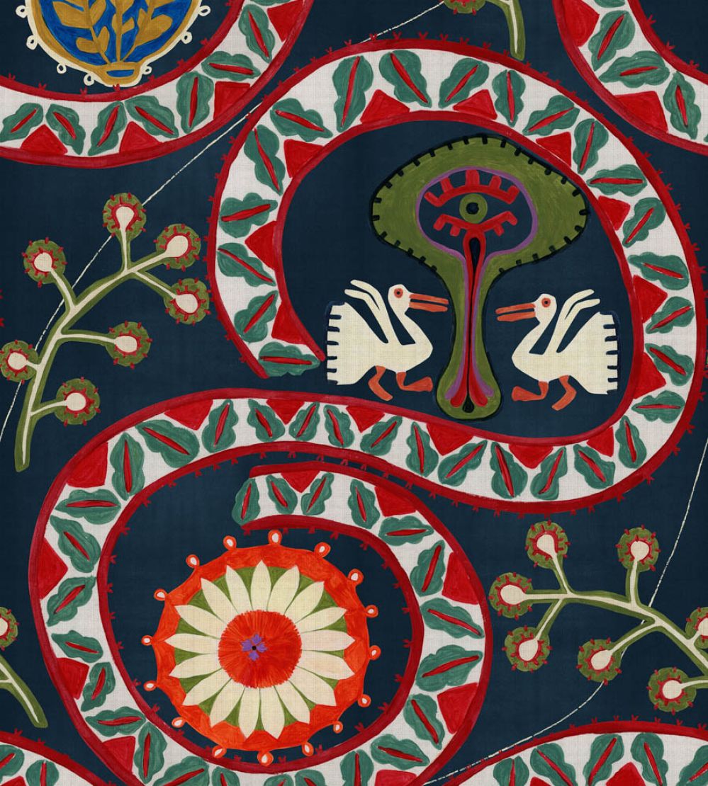 Two Storks Wallpaper by MINDTHEGAP Anthracite