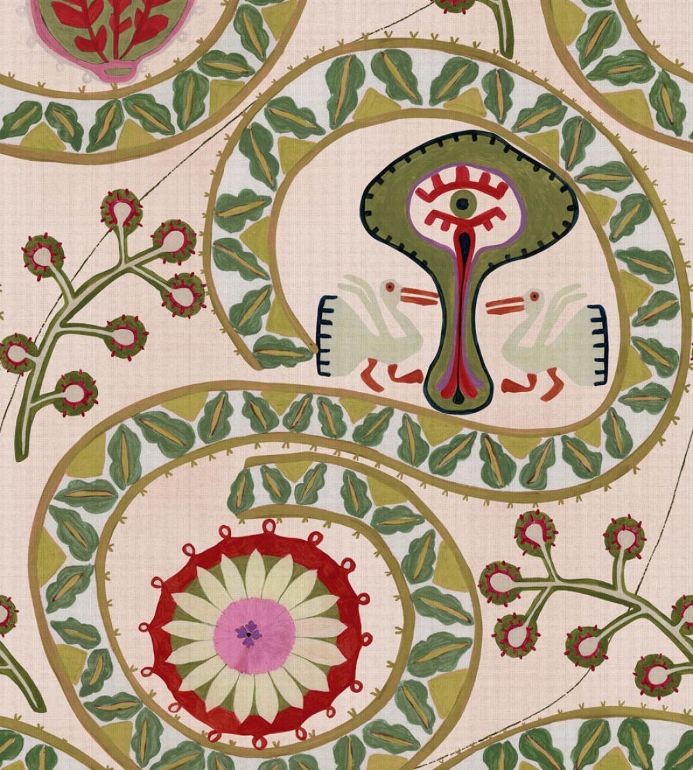 Two Storks Wallpaper by MINDTHEGAP Taupe