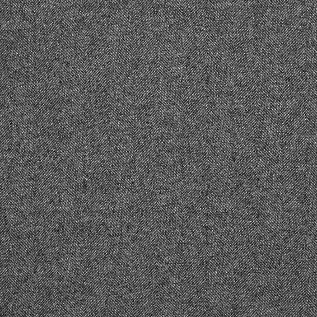 Chevron Wool Fabric by Abraham Moon Stoneham Dark Grey
