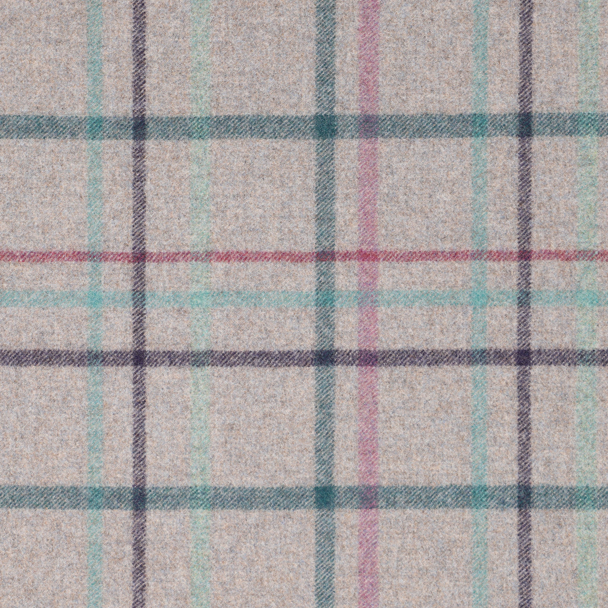 Multicheck Wool Fabric by Abraham Moon Heather