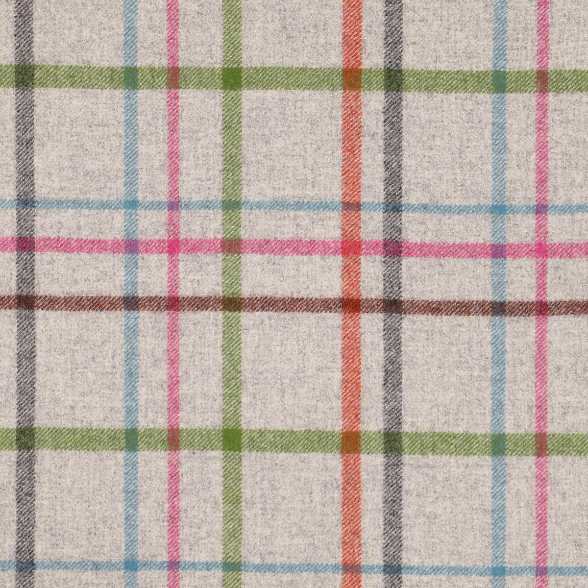 Multicheck Wool Fabric by Abraham Moon Grey
