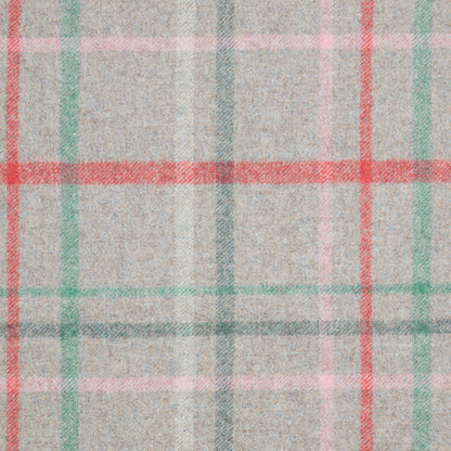Multicheck Wool Fabric by Abraham Moon Aqua Flamingo