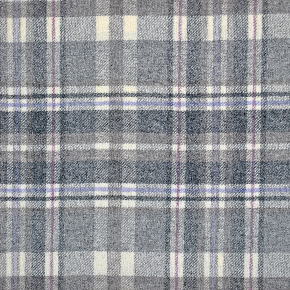 Glen Coe Wool Fabric by Abraham Moon Grey Lilac