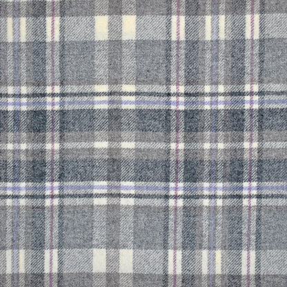 Glen Coe Wool Fabric by Abraham Moon Grey Lilac