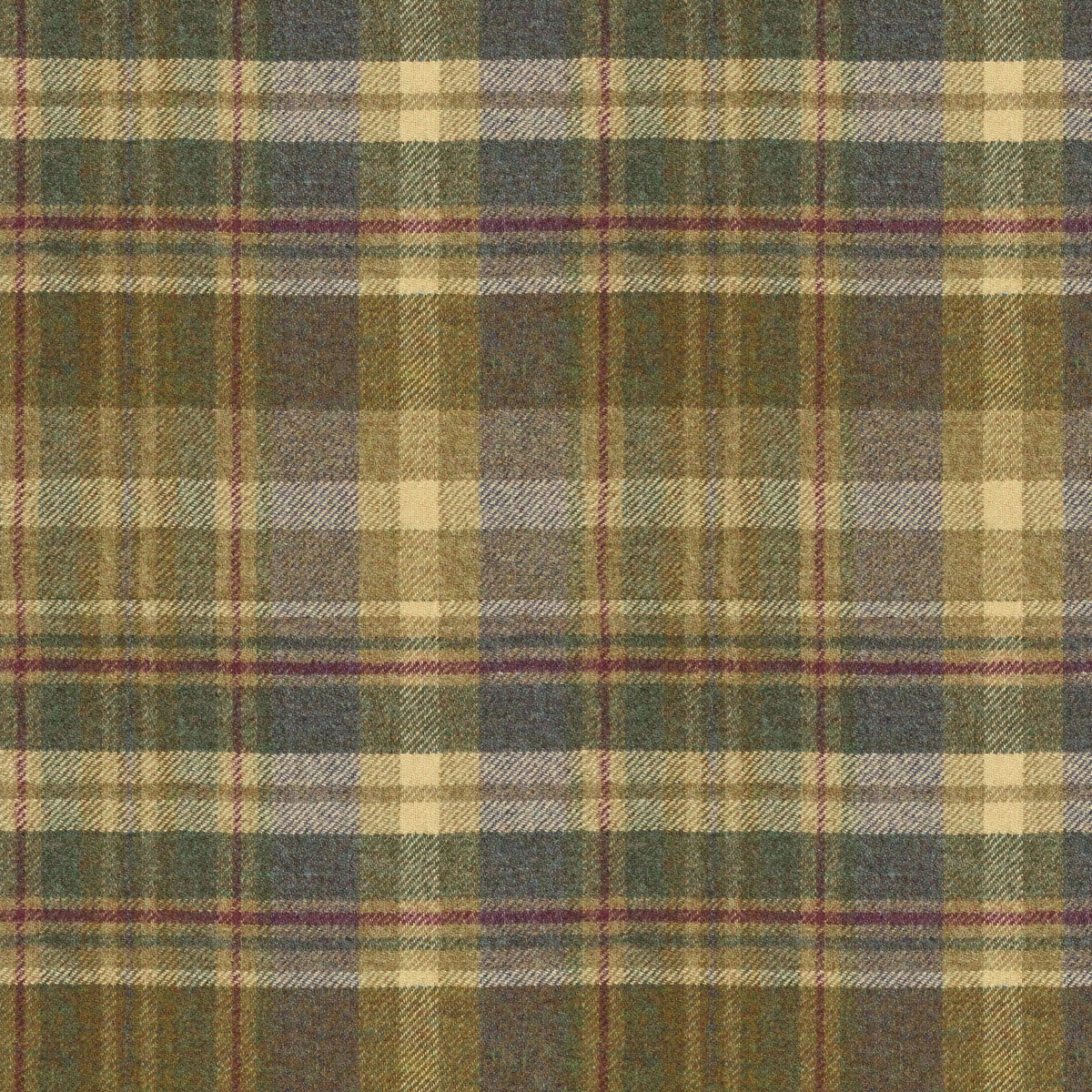 Glen Coe Wool Fabric by Abraham Moon Heather Olive