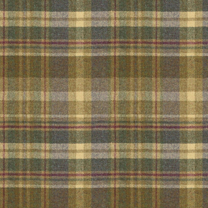 Glen Coe Wool Fabric by Abraham Moon Heather Olive