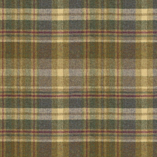 Glen Coe Wool Fabric by Abraham Moon Heather Olive