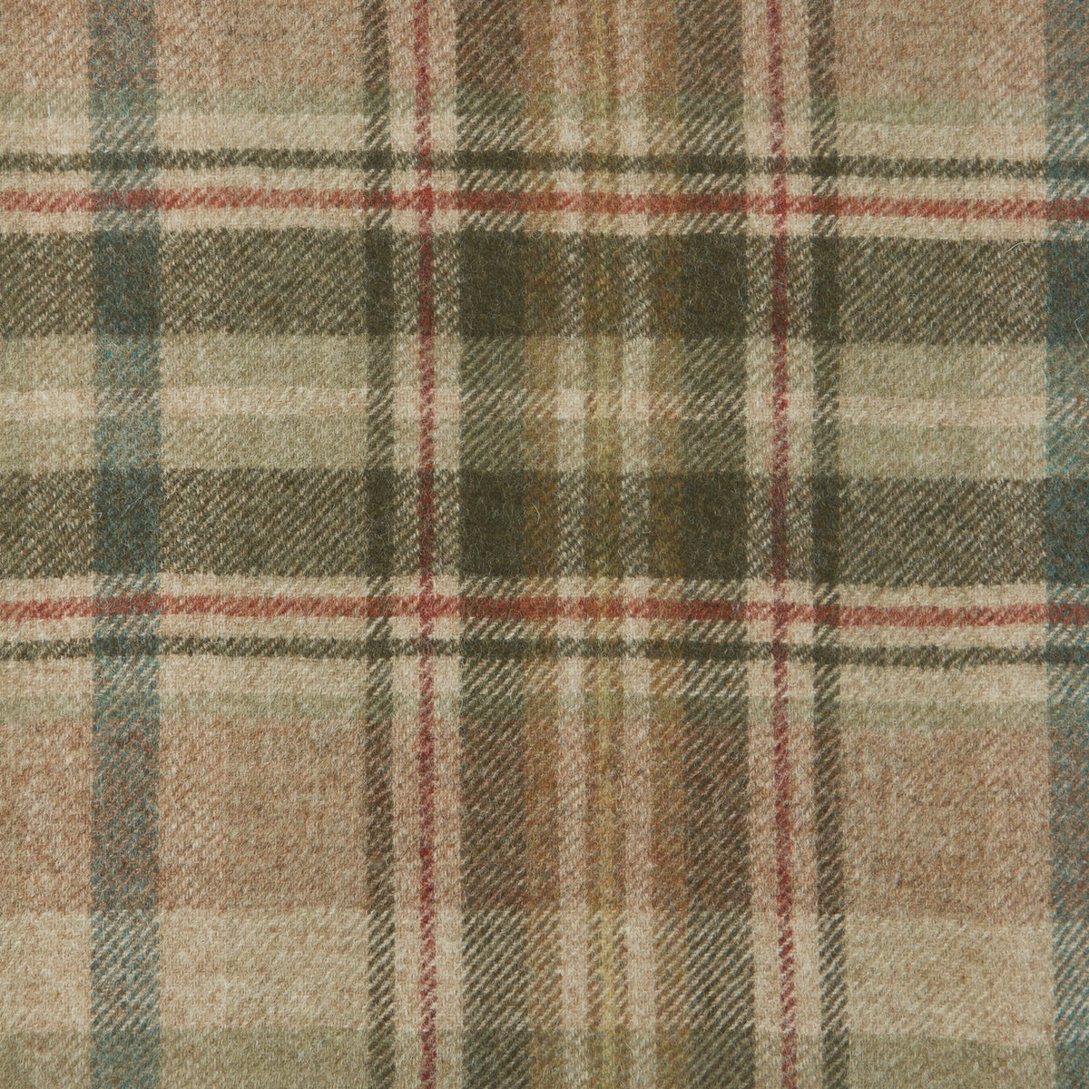 Glen Coe Wool Fabric by Abraham Moon Olive