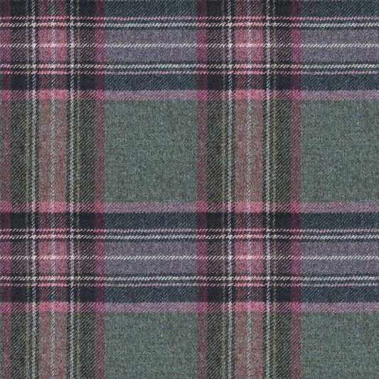 Glen Derry Wool Fabric by Abraham Moon Teal