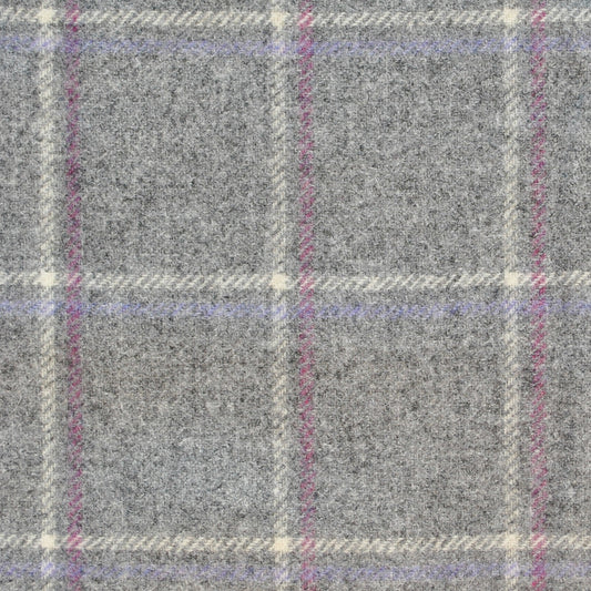 Glen Lyon Wool Fabric by Abraham Moon Grey