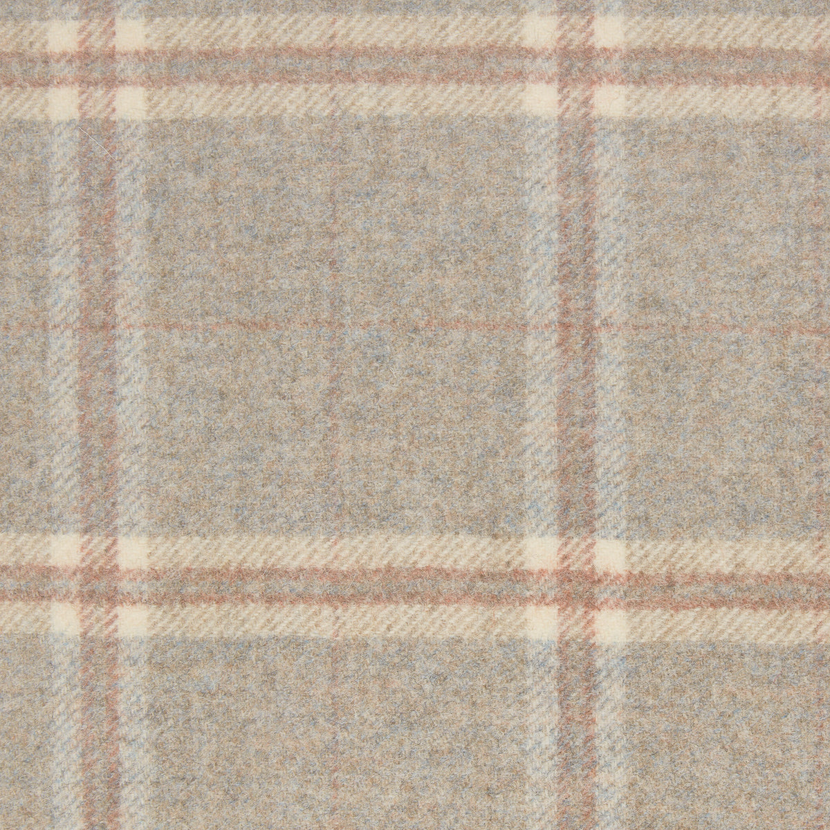 Windowpane Wool Fabric by Abraham Moon Sandstone