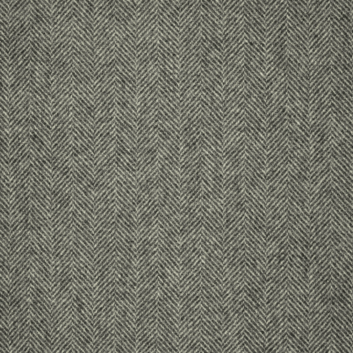 Herringbone Wool Fabric by Abraham Moon Graphite