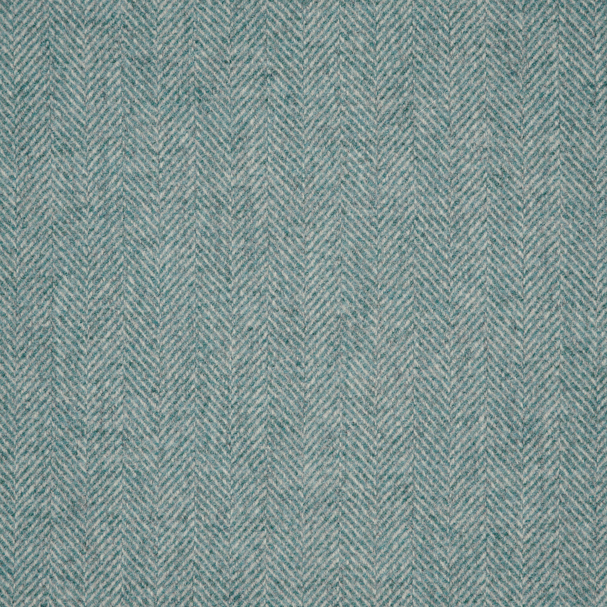 Herringbone Wool Fabric by Abraham Moon Aqua