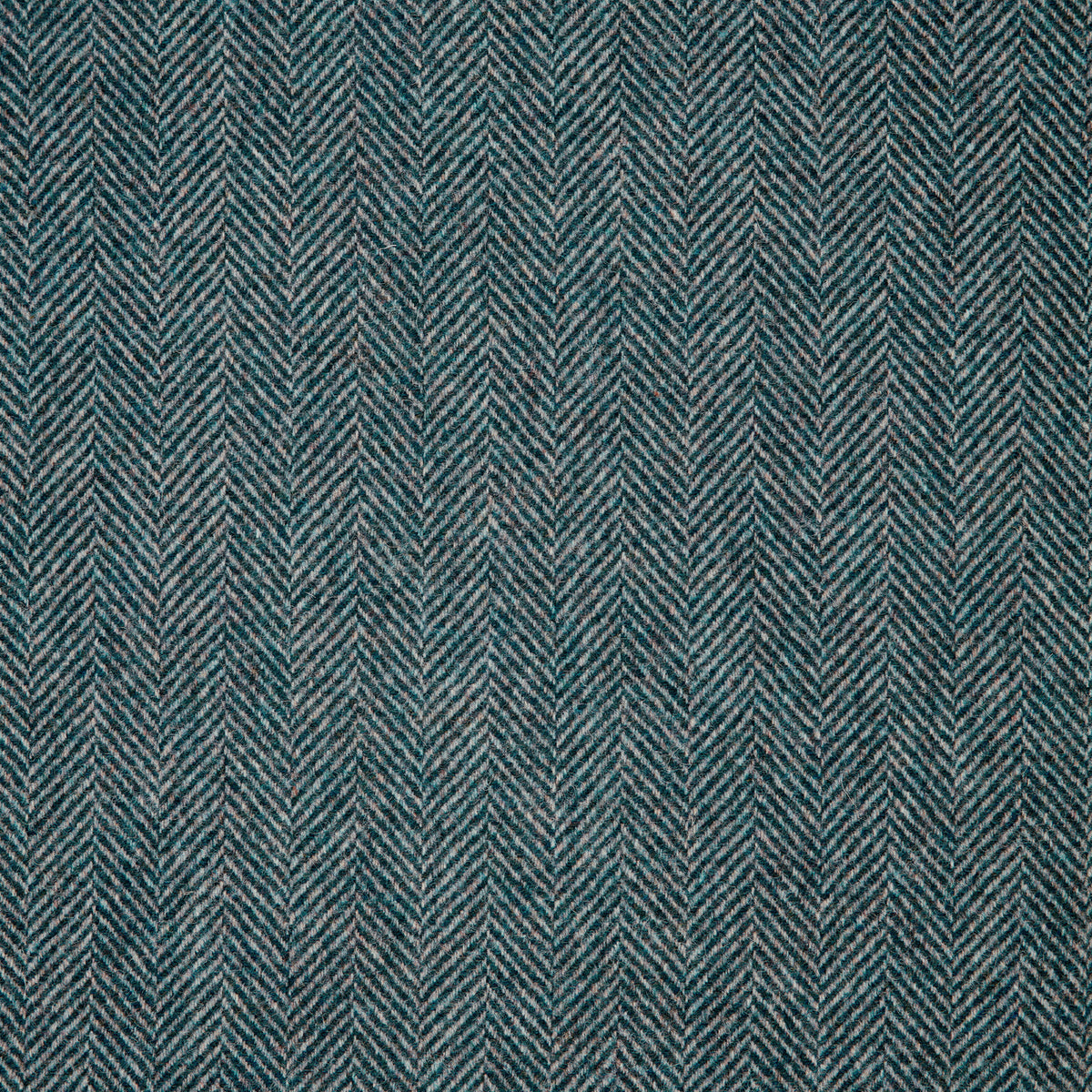 Herringbone Wool Fabric by Abraham Moon Dark Teal