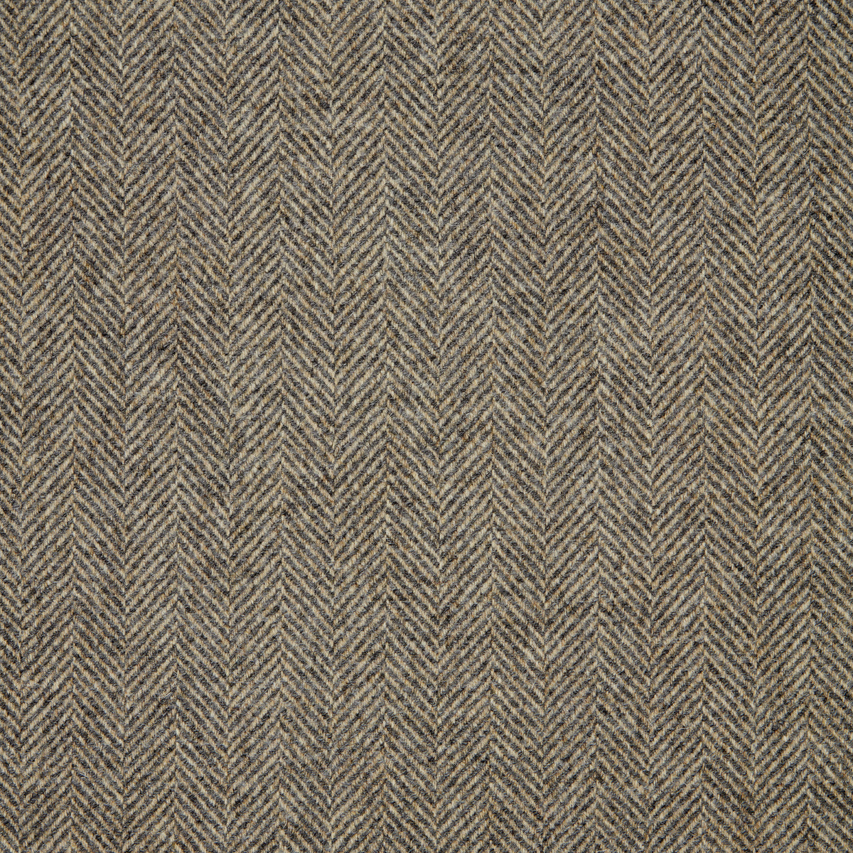 Herringbone Wool Fabric by Abraham Moon Grey