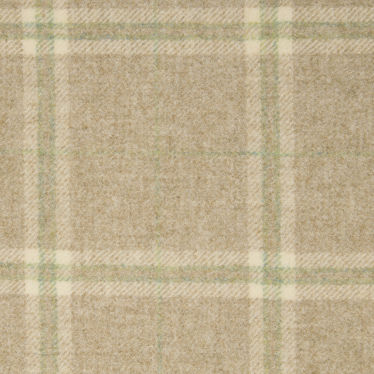 Windowpane Wool Fabric by Abraham Moon Travertine