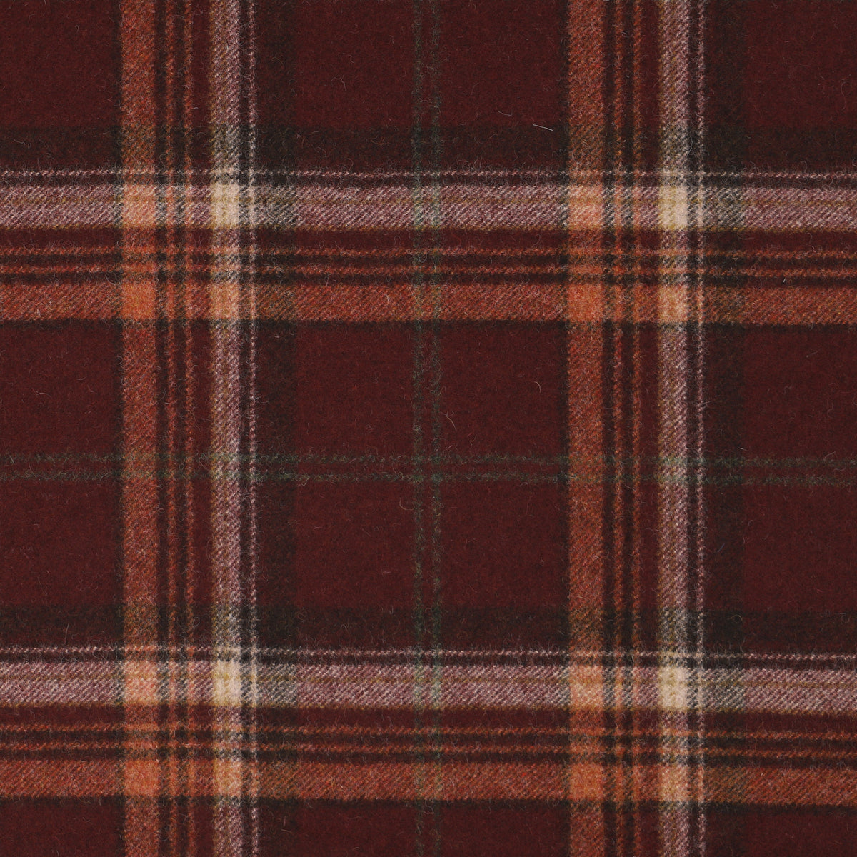 Holmes Wool Fabric by Abraham Moon Burgundy
