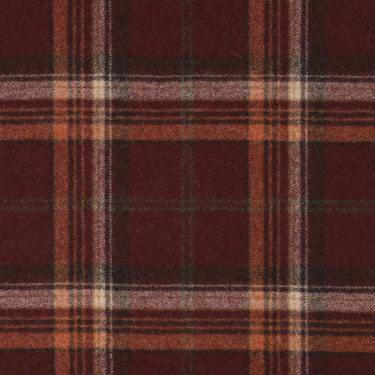 Holmes Wool Fabric by Abraham Moon Burgundy