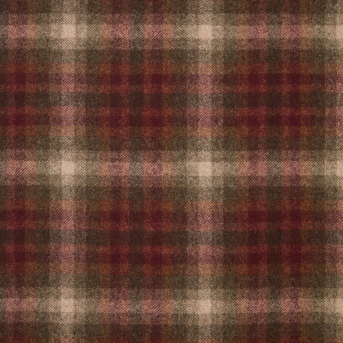 Archer Wool Fabric by Abraham Moon Burgundy