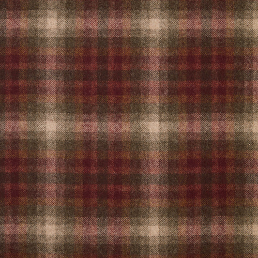 Archer Wool Fabric by Abraham Moon Burgundy