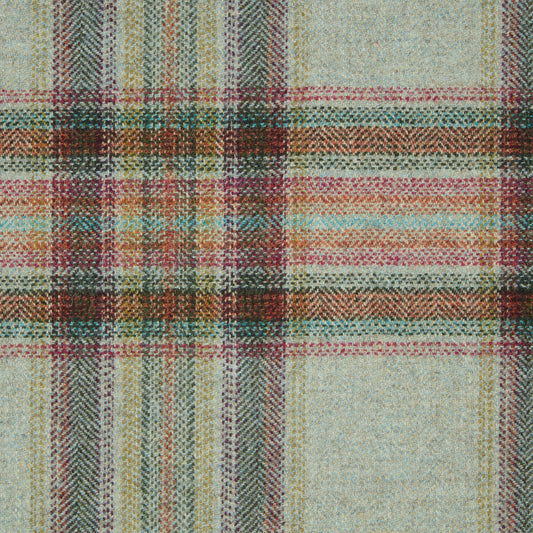 Wentworth Check Wool Fabric by Abraham Moon Aqua