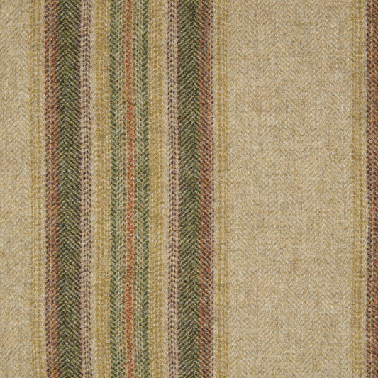 Wentworth Stripe Wool Fabric by Abraham Moon Natural Olive