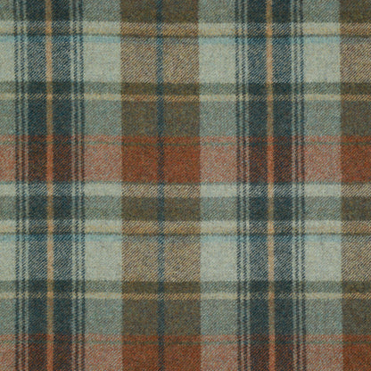 Walsh Wool Fabric by Abraham Moon Aqua Rust